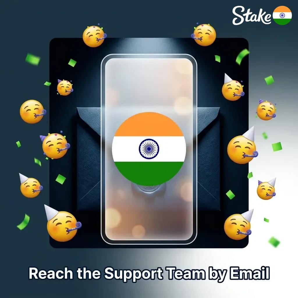 Person composing support email to Stake at support@stake.com for KYC or dispute resolution queries