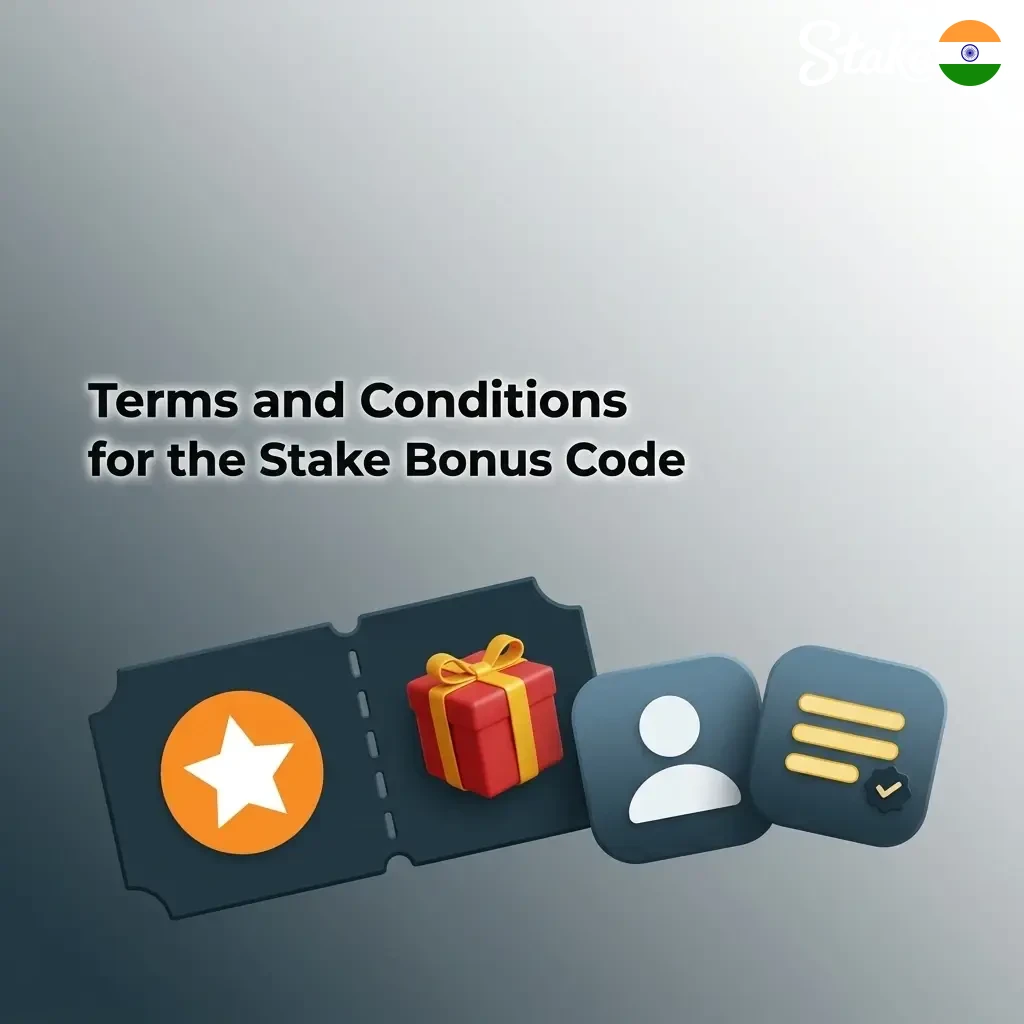 Stake bonus code terms and conditions for India users covering eligibility, wagering requirements, and activation rules